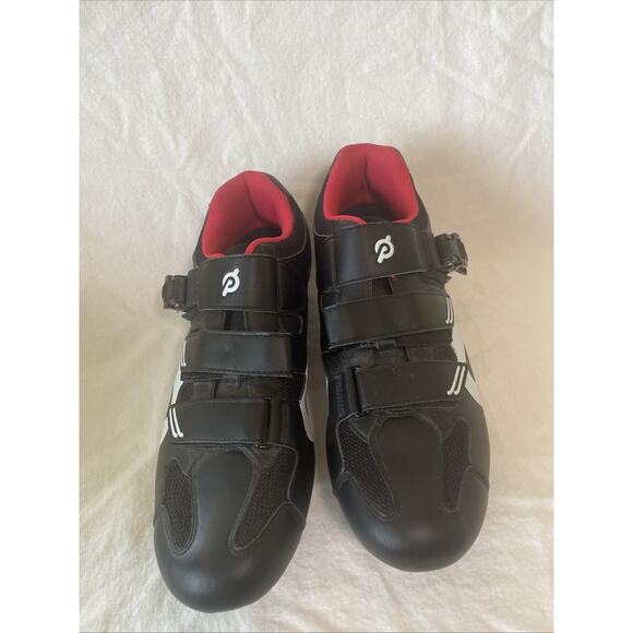 Peloton Spin Cycle Shoes J-20 PL-SH-02 Sz 45 M 11.5-12 US Black Red With Cleats - Picture 4 of 7